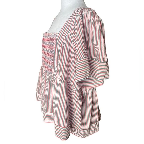 Old Navy Patriotic 4th Of July Smocked Top Short Sleeves Stretch Size XXL - Picture 3 of 9